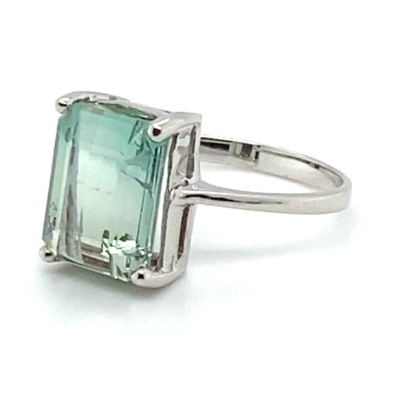 Bi Color Tourmaline 5.90ct Solid 14K White Gold Ring - Picture 3 of 7